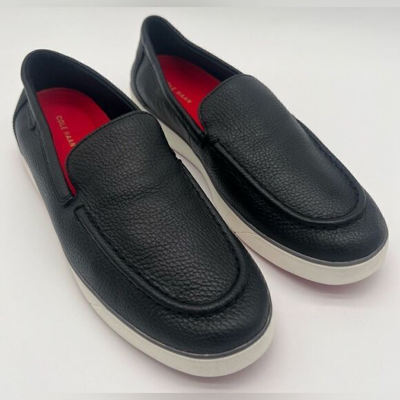 Cole Haan Black and White Leather Loafers - Picture 3 of 11